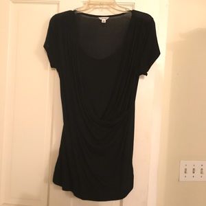 CK layered look scoop neck long T shirt S